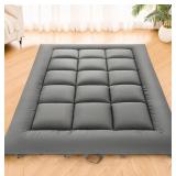 Floor Mattress, Non-Slip Backing, Rollable, Grey,