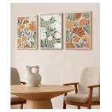 3 Pcs. Bohemian Wildflower Wall Art - 16x24"