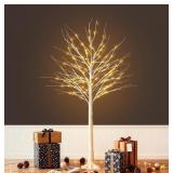5FT White Birch Tree With Lights, Lighted Birch Tr