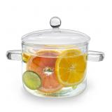 2L Clear Glass Simmer Pot With Lid & Strainer, Hea