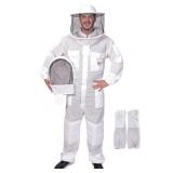 Ventilated Bee Suit with Gloves (White XL)