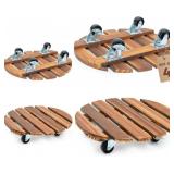 Bamworld Plant Stand with Wheels 12in Caddy