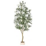 FEELEAD 7ft Olive Tree Artificial with Pot