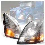 Volvo Headlights with Bulbs, Chrome Pair