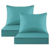 Unimatta Patio Cushions Set, 24x24, Turquoise