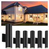 6Pack 14" Outdoor Wall Light, 14W, Black