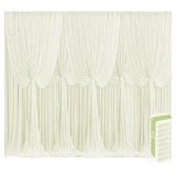 8 Panels Ivory Backdrop Curtains 40ftx12ft