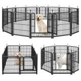 Dog Playpen Portable Outdoor Fence with Doors