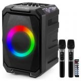 Karaoke Machine with 2 Mics, Bluetooth PA