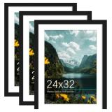Picrit 24x32 Picture Frame 3 Pack, Black