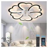 27" Smart Ceiling Fan with Lights - Black