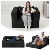 Futon Sofa Bed with Pillow, 3-in-1 Sleeper