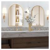 Arched Wall Mirror 20x30 with Gold Metal Frame