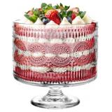 MOLIGOU 110 oz Glass Trifle Bowl with Pedestal