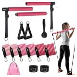 Pilates Bar Kit with Resistance Bands for Home