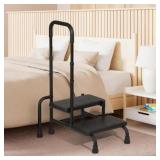 Step Stool with Handle, 2 Step, 400LBS
