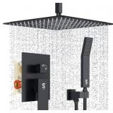 SR SUN RISE 16" Matte Black Shower Set