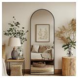 Antok 56x15  Arched Floor Mirror, Black