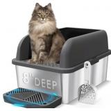 Suzzipaws 8" Deep Stainless Steel Litter Box