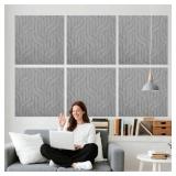 6 Pcs Acoustic Panels 23.6" x 23.6" with Tape