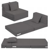 MeMoreCool Kids Folding Sofa Chair, Dark Grey