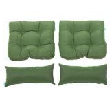 QILLOWAY Outdoor Wicker Cushions 4, Dark Green