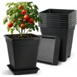 BTPLASTIK 9-In Square Planters, 8-Pack