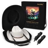 Anysiny Cowboy Hat Travel Box with Strap