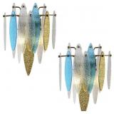Modern Crystal Wall Sconces Set of 2 Lamps