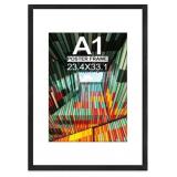 A1 Poster Frame, Natural Wood, HD Plexiglass