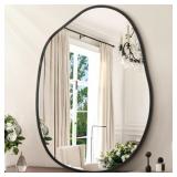 Black Irregular Wall Mirror, Metal Frame
