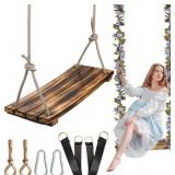 Upgraded Large Wooden Swing Seat 24"x8"