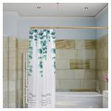Artiwell L Shaped Shower Rod, Satin Gold/Brass