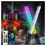 JMTBNO 3ft RGB Spiral LED Whip Lights (2pack)