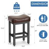 Raynesys 2x 24" Bonded Leather Stools, Black