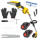 2-in-1 Cordless Pole Saw, Mini Chainsaw with