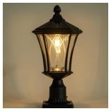LUTEC Solar Lamp Post Light with Glass