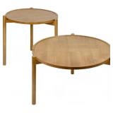 Wooden Round Nesting Tables - Side Table