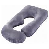 J-Shaped Full Body Pillow for Pregnancy (Gray)