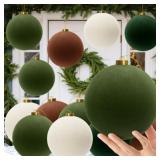 Liliful 12Pcs 6" Velvet Ball Ornaments