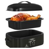 Sunvivi 14 Qt Roaster Oven, Stainless/Black