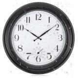 Atomic Outdoor Wall Clock 18" Waterproof Temp