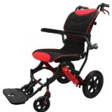 Foldable Transport Wheelchair, Cushion, Red
