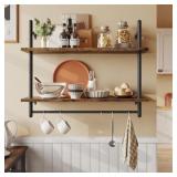 Bestier Pipe Shelf Industrial Shelf 31" Brown