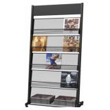 Floor magazine rack with wheels, 4 universal
