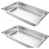 VOISEN 2 Pack Hotel Pans, 2.5" Deep, Stainless