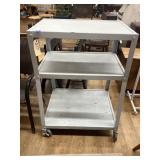 Metal Rolling Cart 3-Tiered 32"x22"x44"