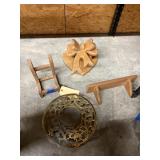 Flower Pot Cart - 3 Wooden Decorative Shelves