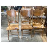 3 - Wood Dining Chairs