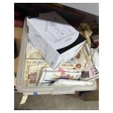 Box of Sewing Prints & Music Box Player NIB
